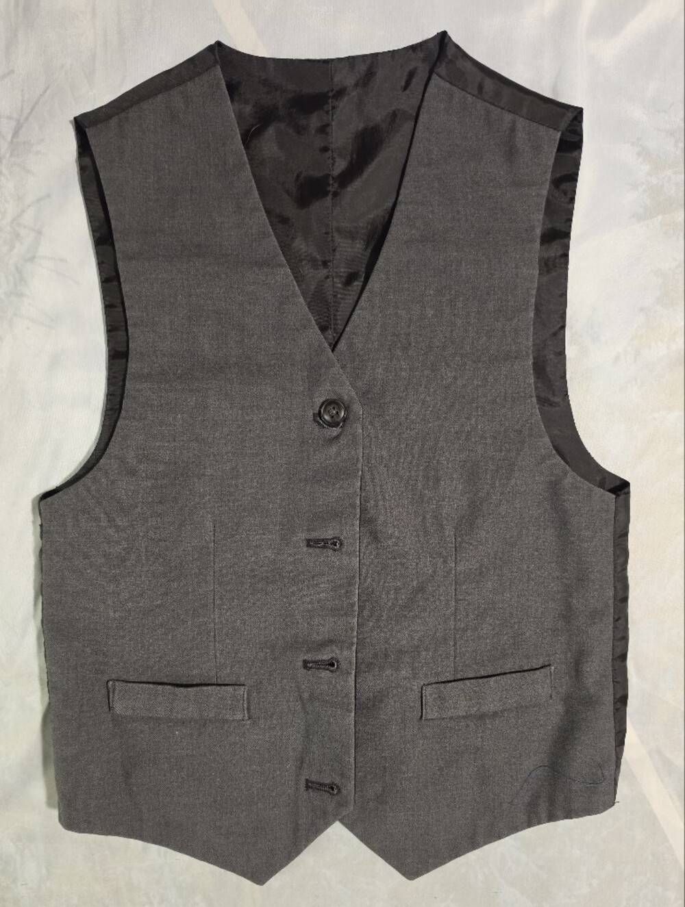 Boys 6/7 Dress Suit Vest Reversible Black/Grey